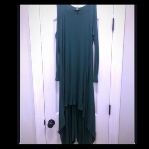 Teal green high low dress